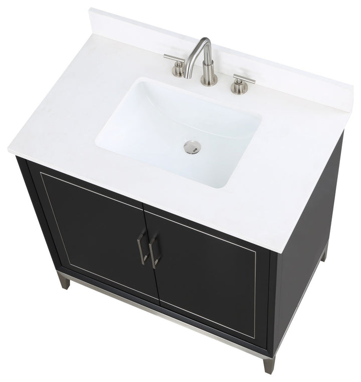 Gracie 36" Single Vanity, Midnight Black/Brushed Nickel