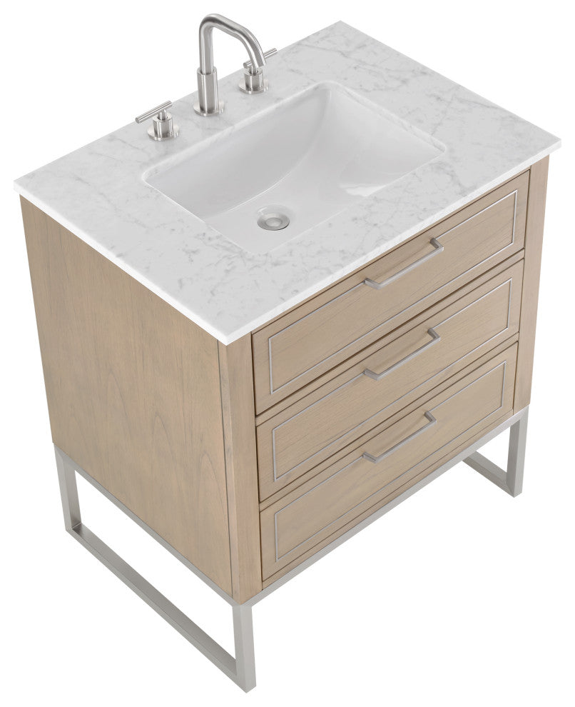 Markham 30" Single Vanity, Cashmere Grey/Brushed Nickel