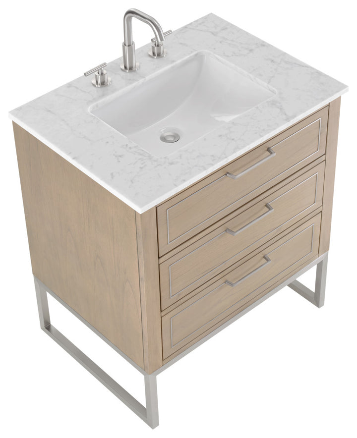 Markham 30" Single Vanity, Cashmere Grey/Brushed Nickel