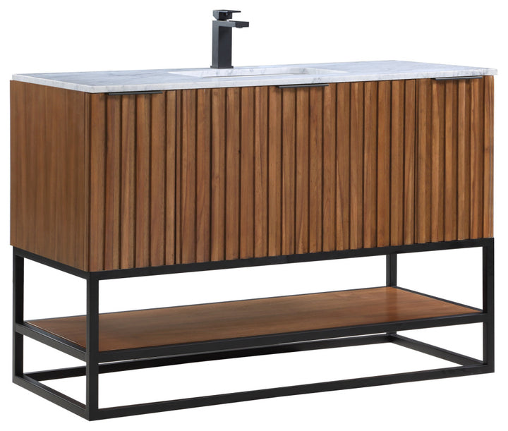 Terra 48" Single Vanity, Walnut/Matte Black