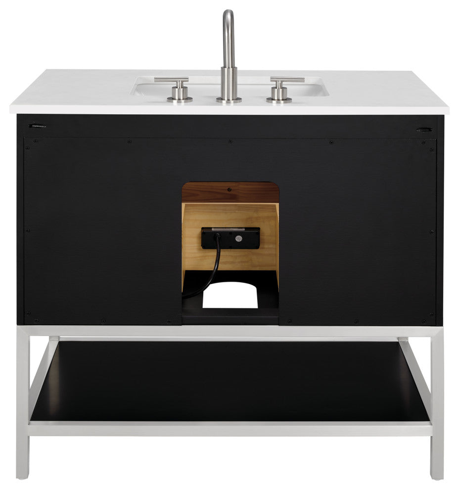 Diamond 36" Single Vanity Vanity, Charcoal Black/Brushed Nickel