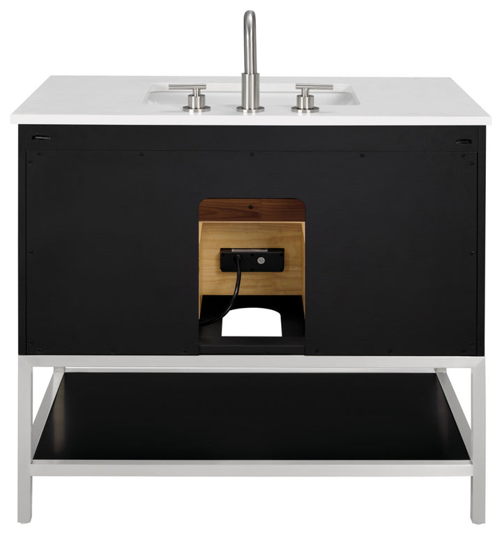 Diamond 36" Single Vanity Vanity, Charcoal Black/Brushed Nickel