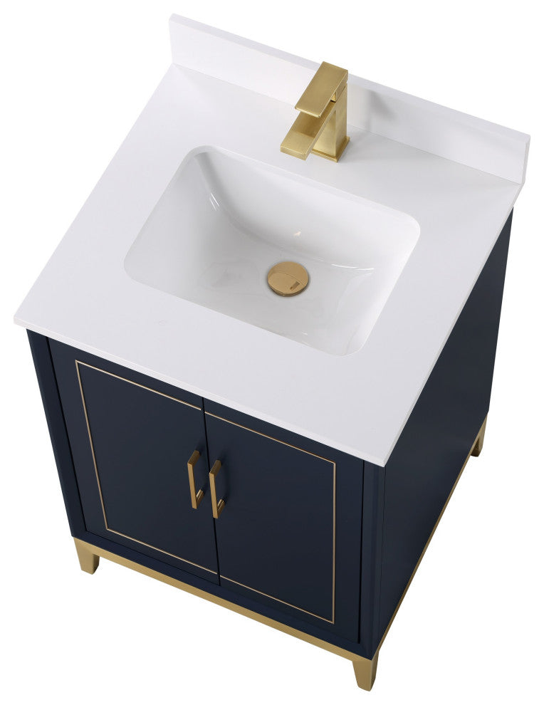 Gracie 24" Single Vanity, Pacific Blue/Satin Brass