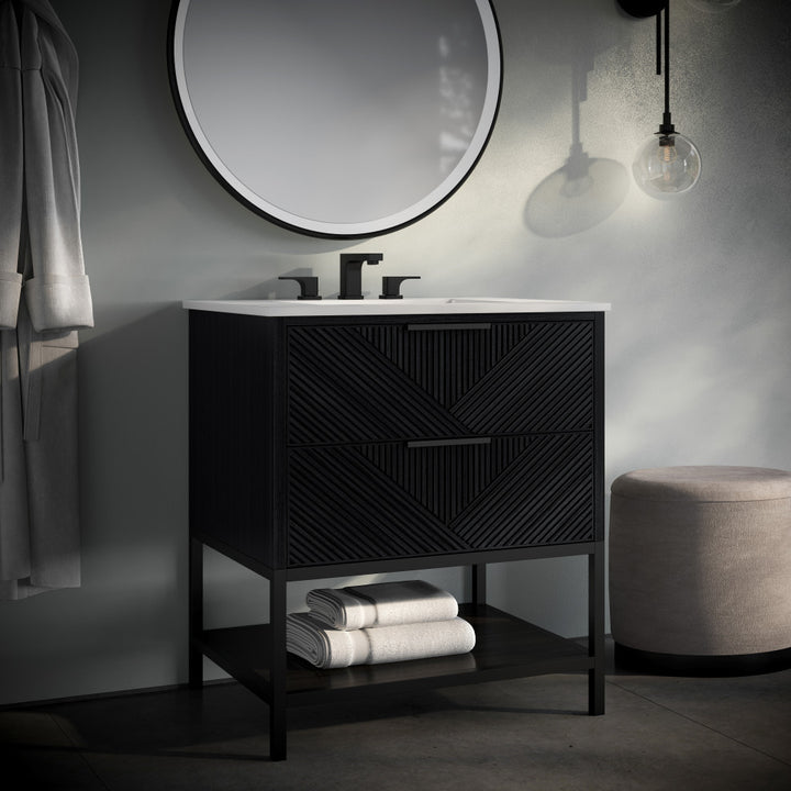 Diamond 30" Single Vanity, Charcoal Black/Matte Black