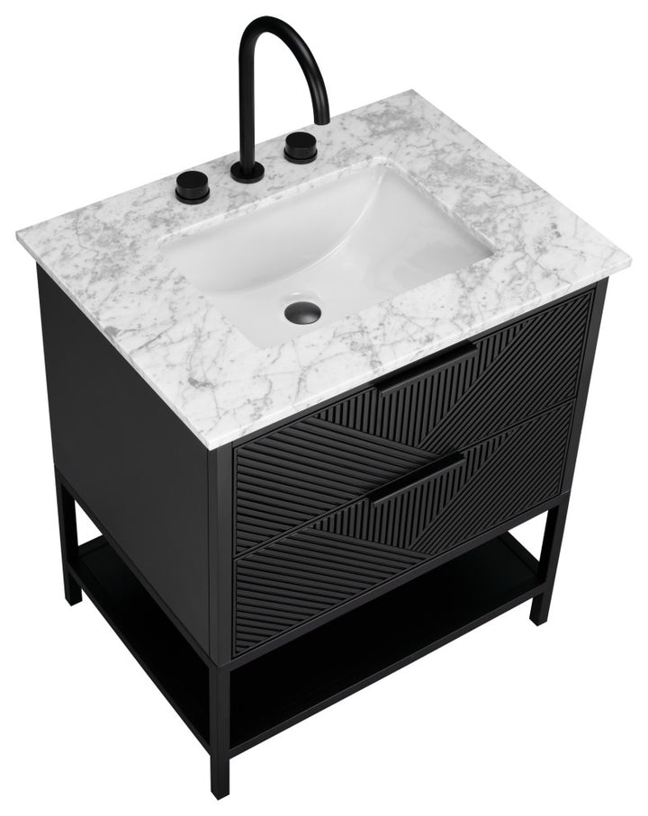 Diamond 30" Single Vanity, Charcoal Black/Matte Black