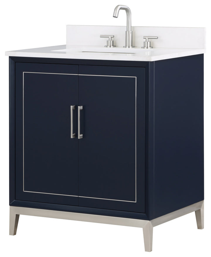 Gracie 30" Single Vanity, Pacific Blue/Brushed Nickel