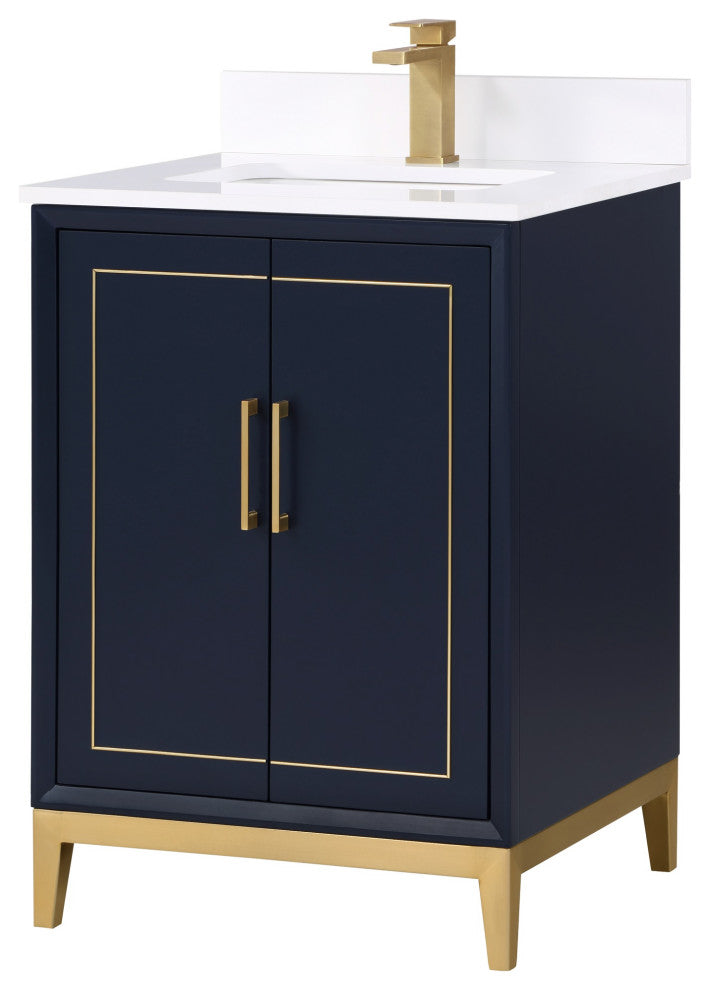 Gracie 24" Single Vanity, Pacific Blue/Satin Brass