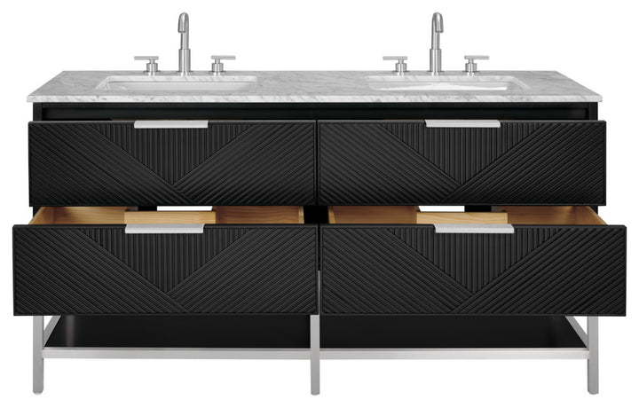 Diamond 60" Double Vanity, Charcoal Black/Brushed Nickel