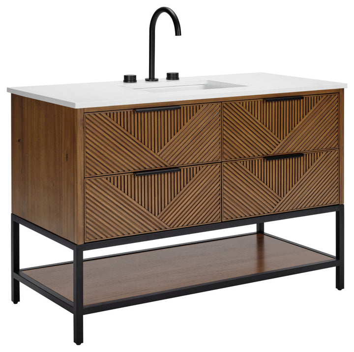 Diamond 48" Single Vanity, Walnut/Matte Black