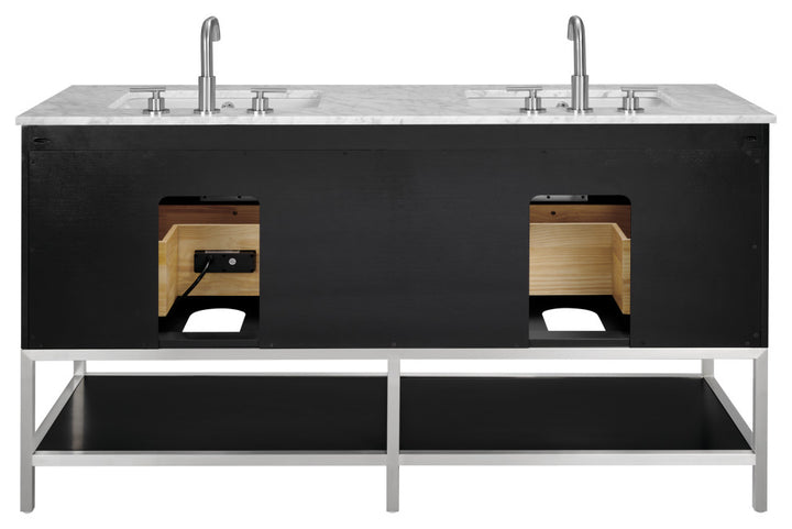 Diamond 60" Double Vanity, Charcoal Black/Brushed Nickel