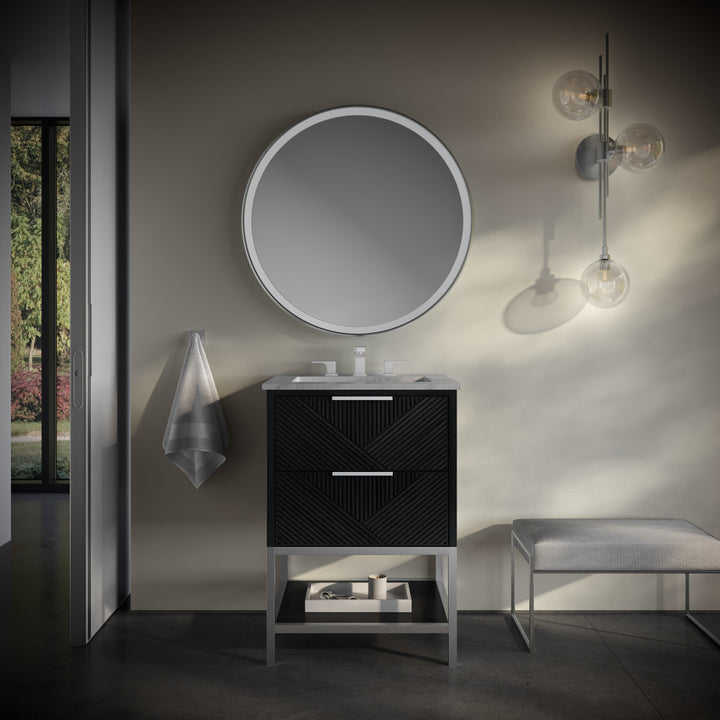 Diamond 24" Single Vanity, Charcoal Black/Brushed Nickel