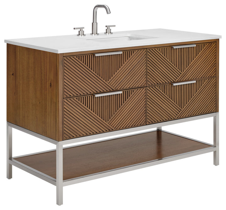 Diamond 48" Single Vanity, Walnut/Brushed Nickel