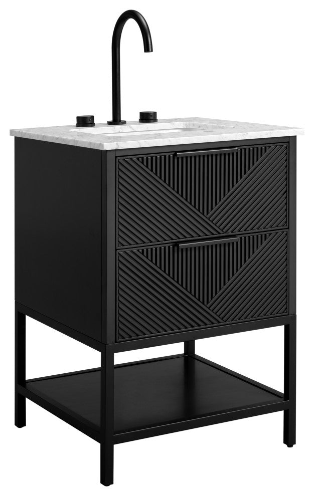 Diamond 24" Single Vanity, Charcoal Black/Matte Black