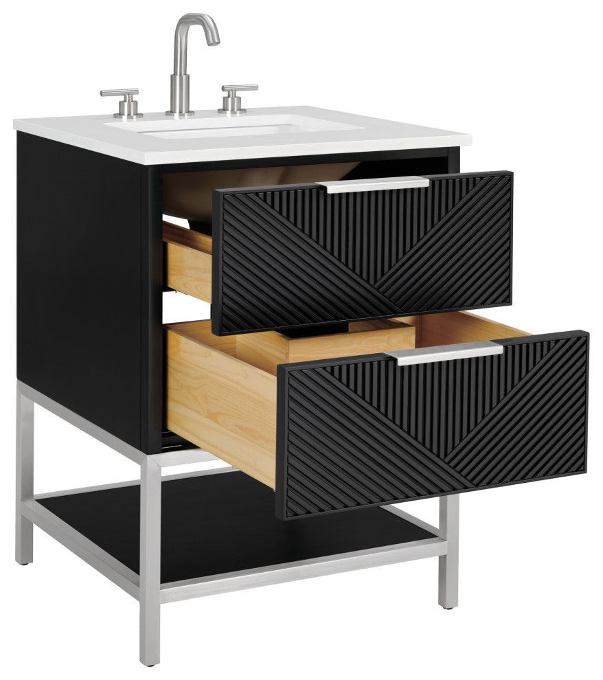 Diamond 24" Single Vanity, Charcoal Black/Brushed Nickel