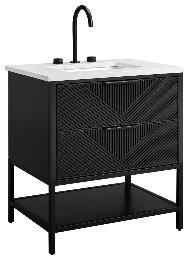 Diamond 30" Single Vanity, Charcoal Black/Matte Black