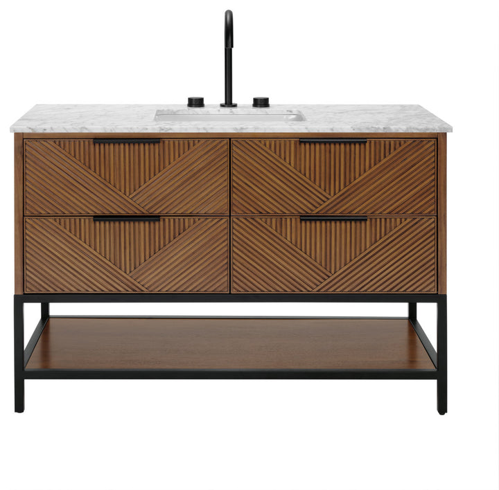 Diamond 48" Single Vanity, Walnut/Matte Black