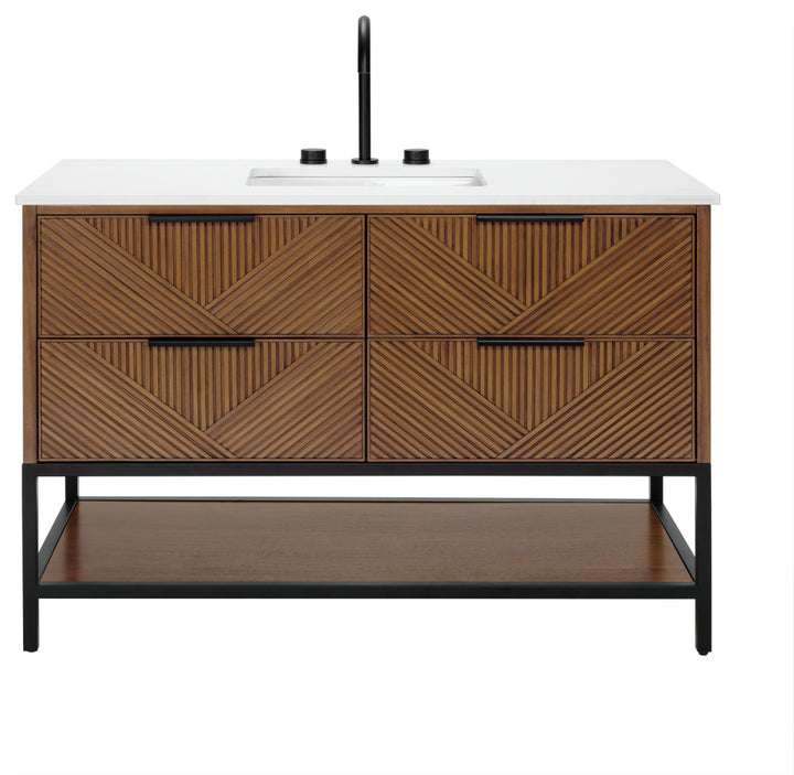 Diamond 48" Single Vanity, Walnut/Matte Black