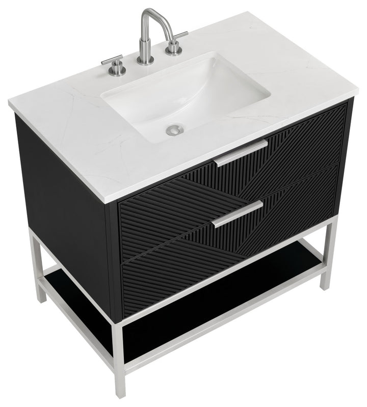 Diamond 36" Single Vanity Vanity, Charcoal Black/Brushed Nickel