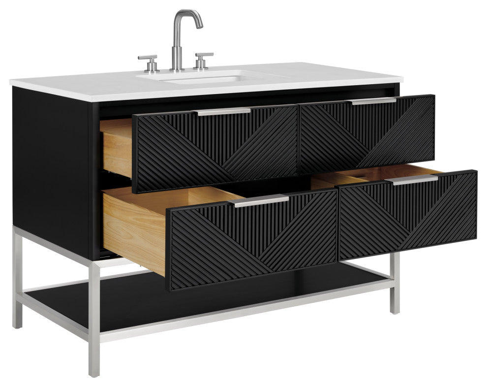 Diamond 48" Single Vanity, Charcoal Black/Brushed Nickel