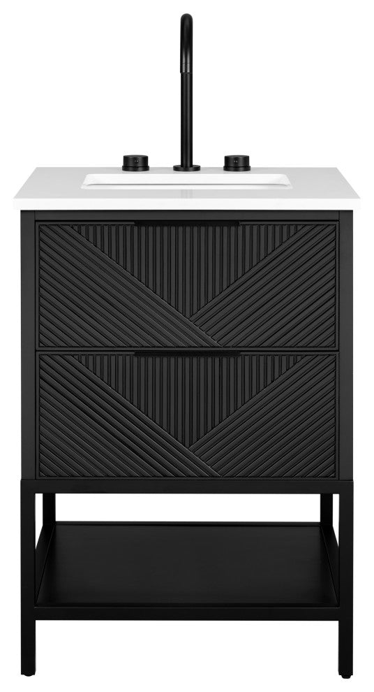 Diamond 24" Single Vanity, Charcoal Black/Matte Black