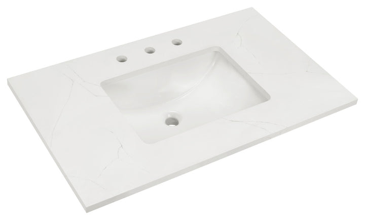 Gracie 36" Single Vanity, Satin White/Brushed Nickel