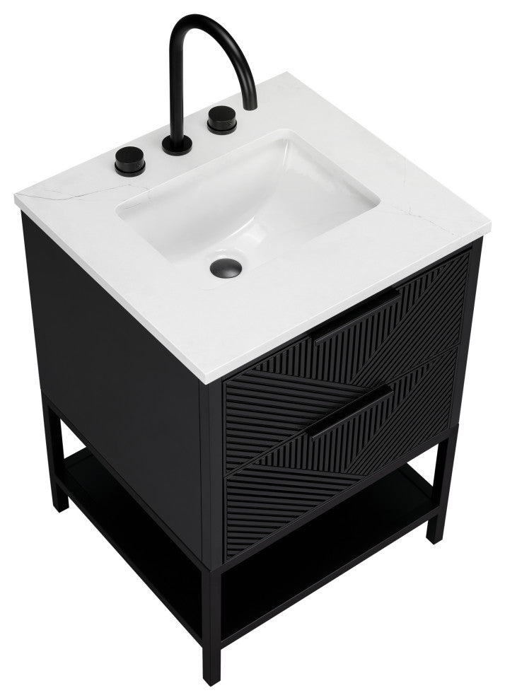 Diamond 24" Single Vanity, Charcoal Black/Matte Black