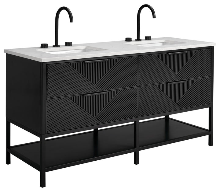 Diamond 60" Double Vanity, Charcoal Black/Matte Black