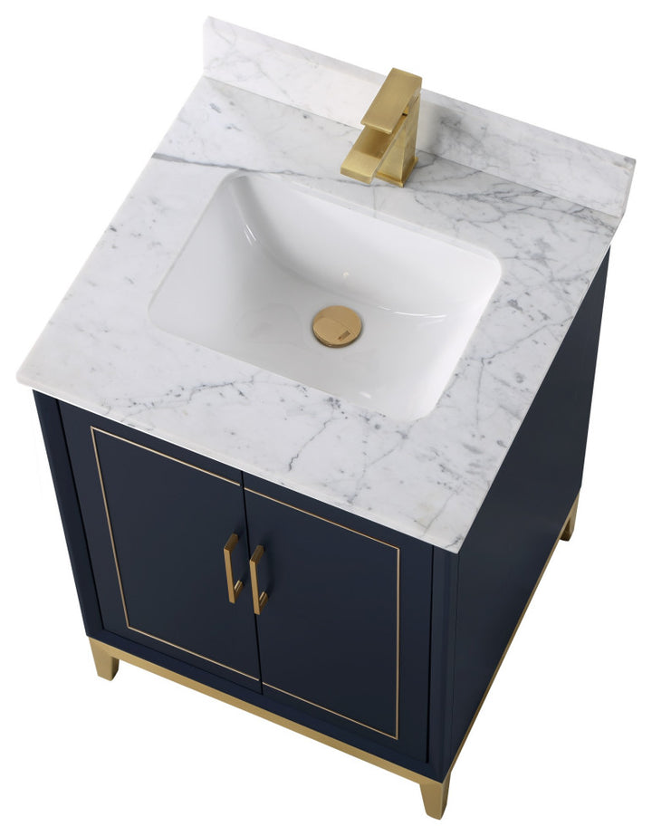 Gracie 24" Single Vanity, Pacific Blue/Satin Brass