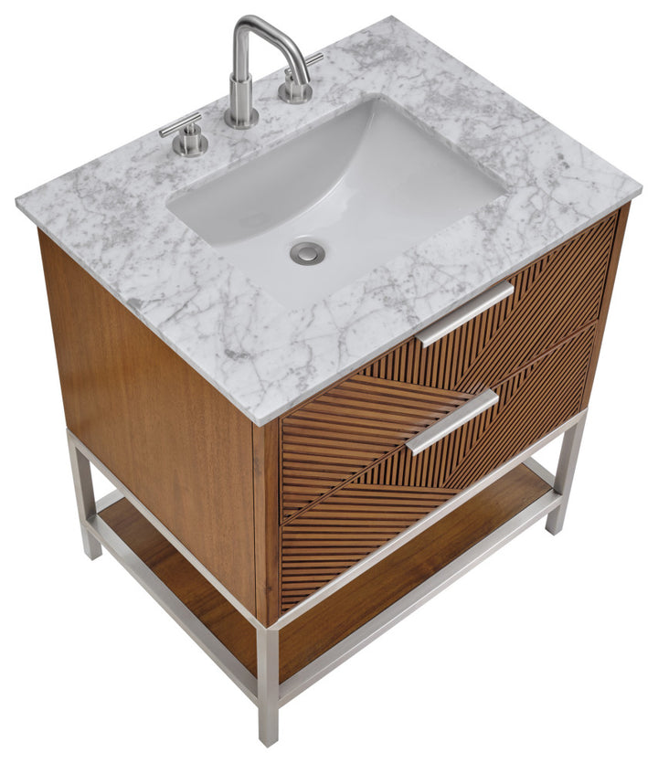 Diamond 30" Single Vanity, Walnut/Brushed Nickel