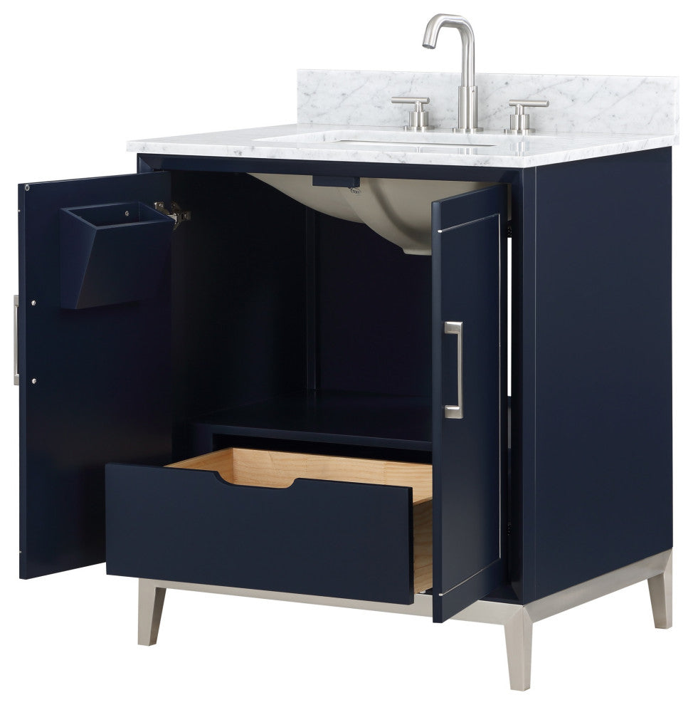 Gracie 30" Single Vanity, Pacific Blue/Brushed Nickel