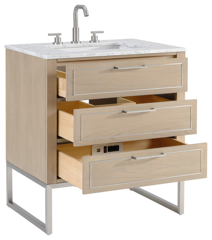 Markham 30" Single Vanity, Cashmere Grey/Brushed Nickel