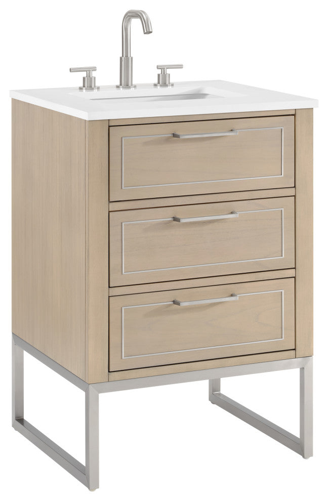 Markham 24" Single Vanity, Cashmere Grey/Brushed Nickel