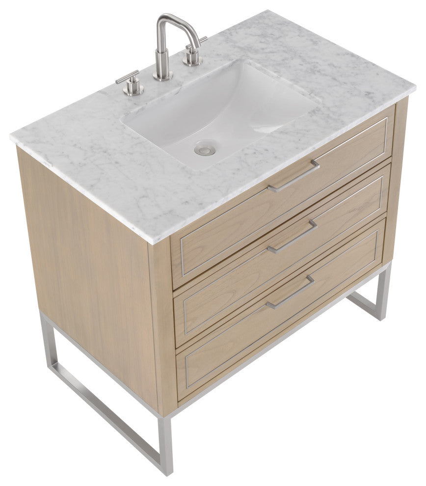 Markham 36" Single Vanity, Cashmere Grey/Brushed Nickel