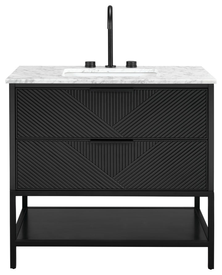 Diamond 36" Single Vanity Vanity, Charcoal Black/Matte Black