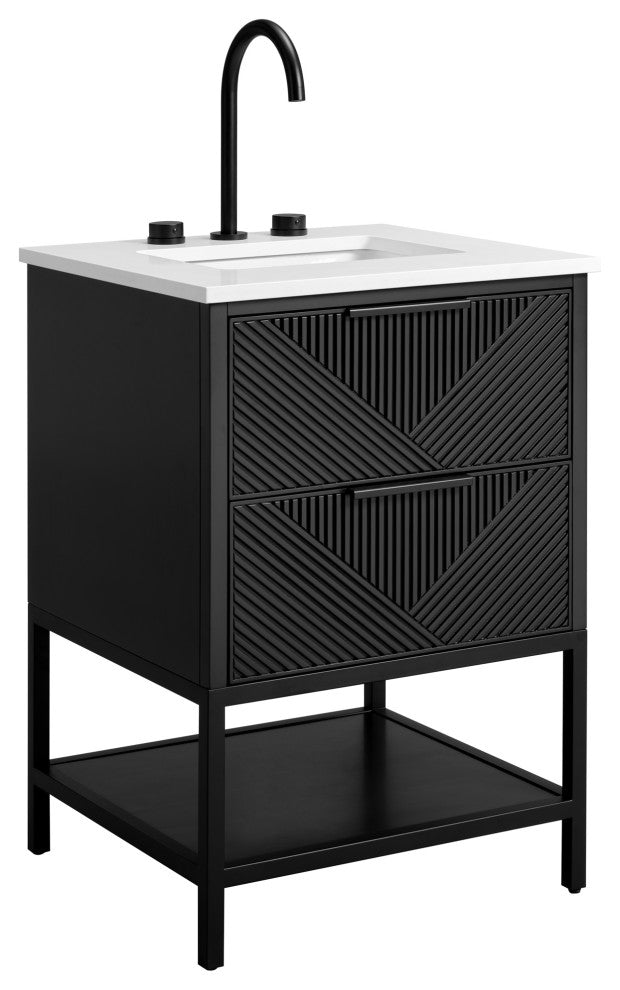 Diamond 24" Single Vanity, Charcoal Black/Matte Black