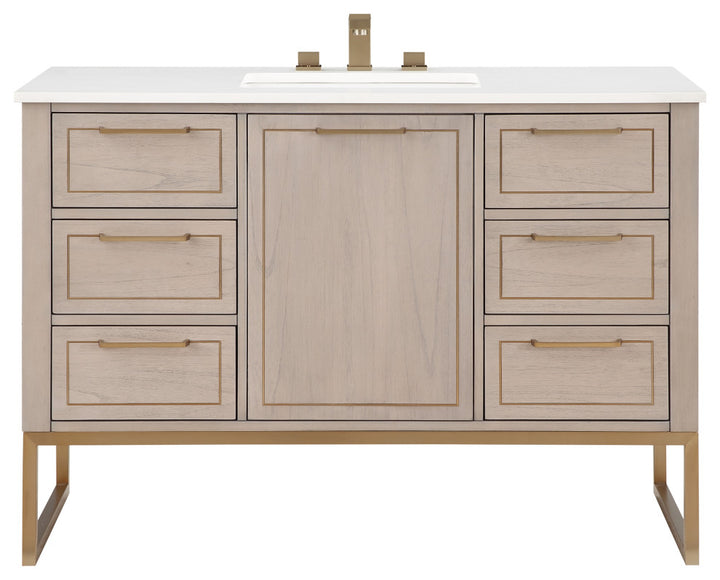 Markham 48" Single Vanity, Cashmere Grey/Satin Brass