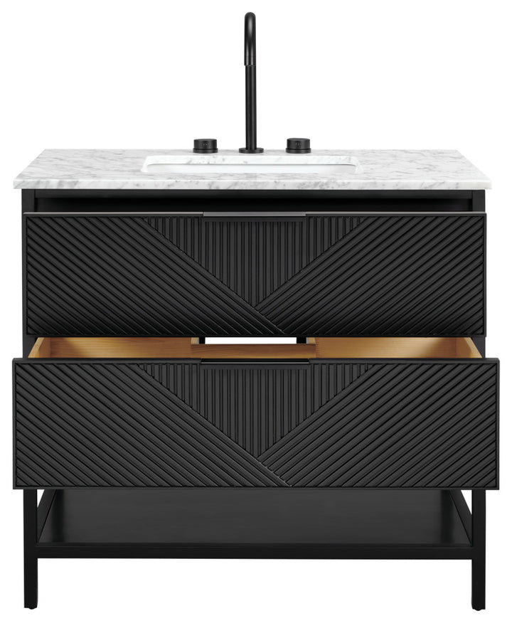 Diamond 36" Single Vanity Vanity, Charcoal Black/Matte Black