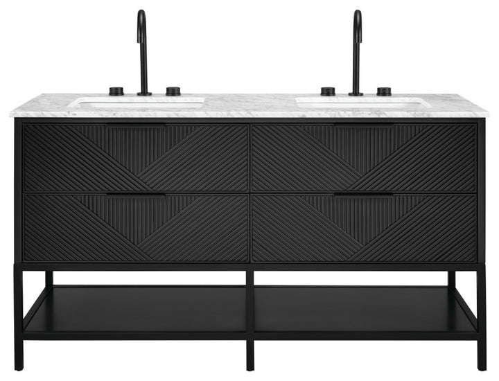 Diamond 60" Double Vanity, Charcoal Black/Matte Black