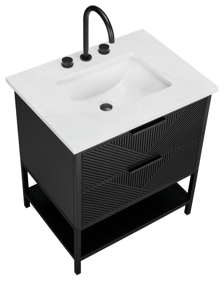 Diamond 30" Single Vanity, Charcoal Black/Matte Black