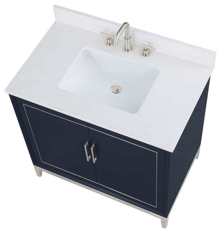 Gracie 36" Single Vanity, Pacific Blue/Brushed Nickel