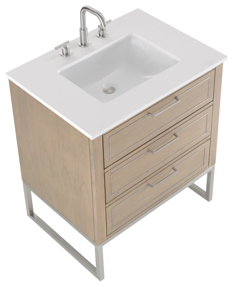 Markham 30" Single Vanity, Cashmere Grey/Brushed Nickel