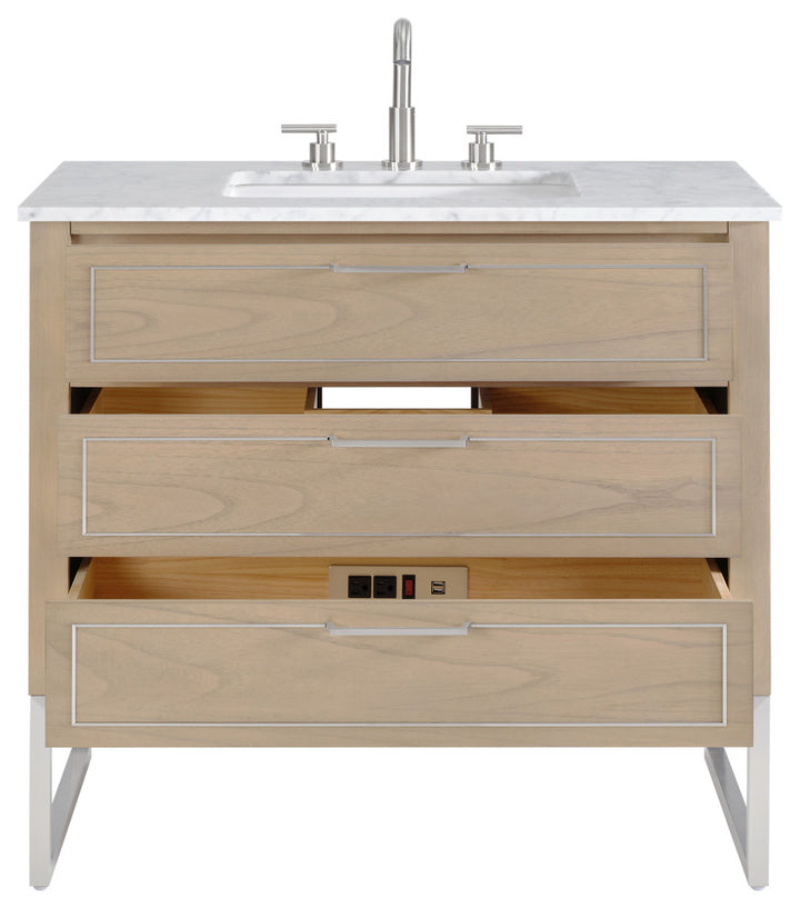 Markham 36" Single Vanity, Cashmere Grey/Brushed Nickel