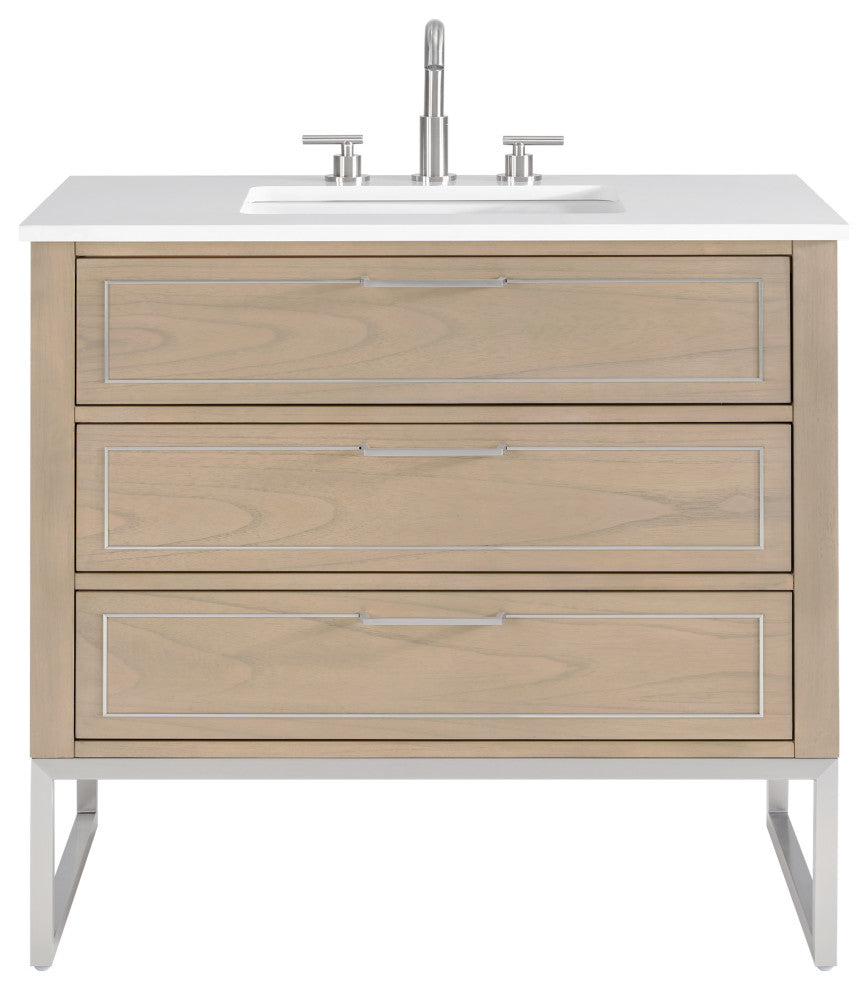 Markham 36" Single Vanity, Cashmere Grey/Brushed Nickel