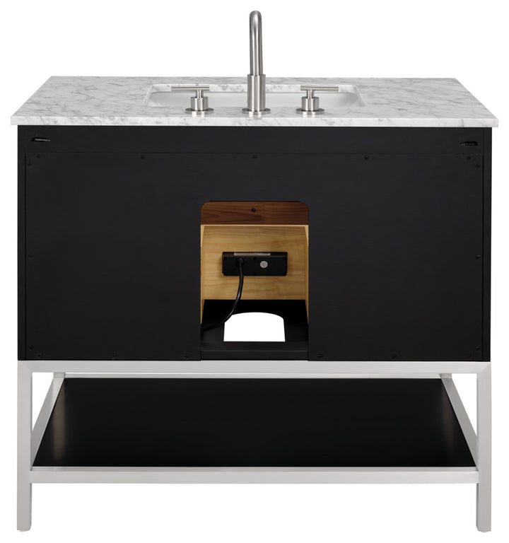 Diamond 36" Single Vanity Vanity, Charcoal Black/Brushed Nickel