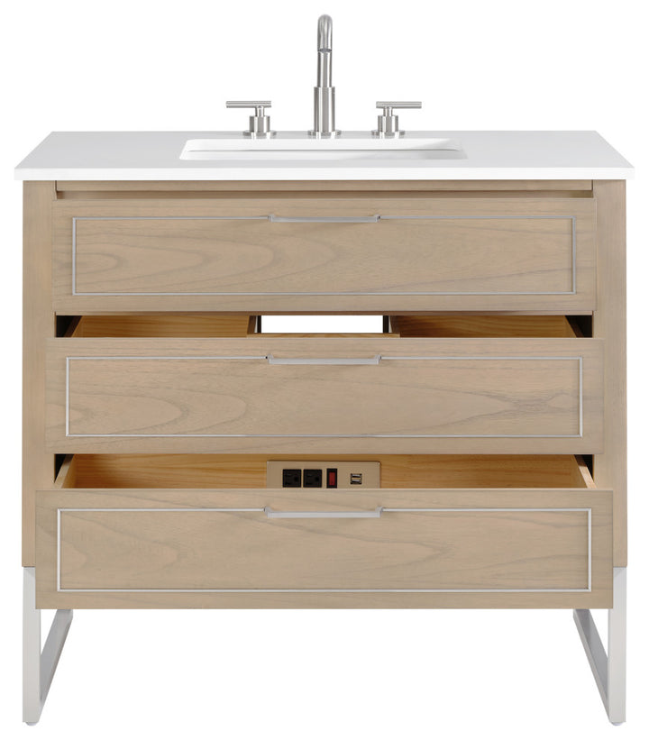 Markham 36" Single Vanity, Cashmere Grey/Brushed Nickel