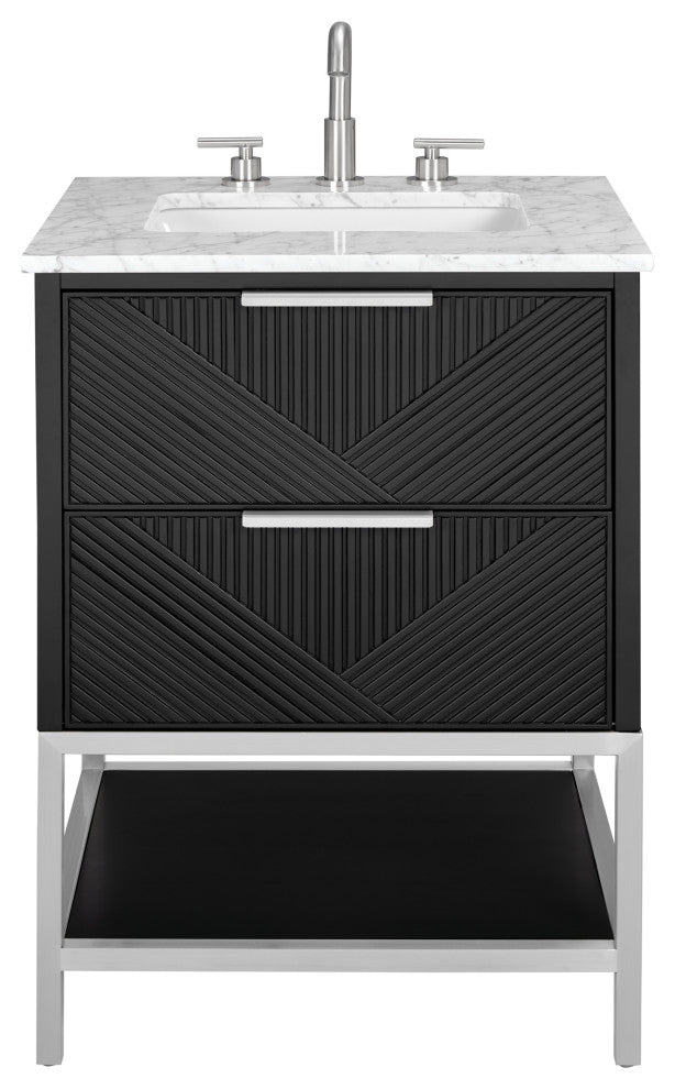 Diamond 24" Single Vanity, Charcoal Black/Brushed Nickel