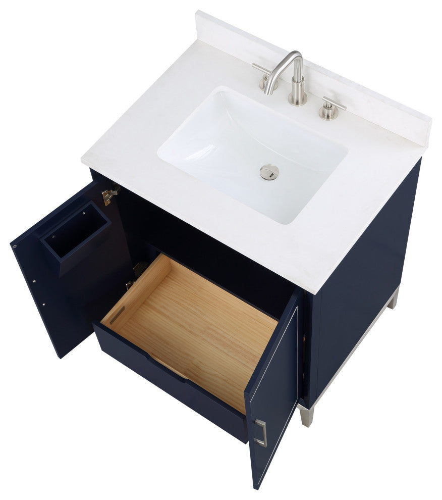 Gracie 30" Single Vanity, Pacific Blue/Brushed Nickel