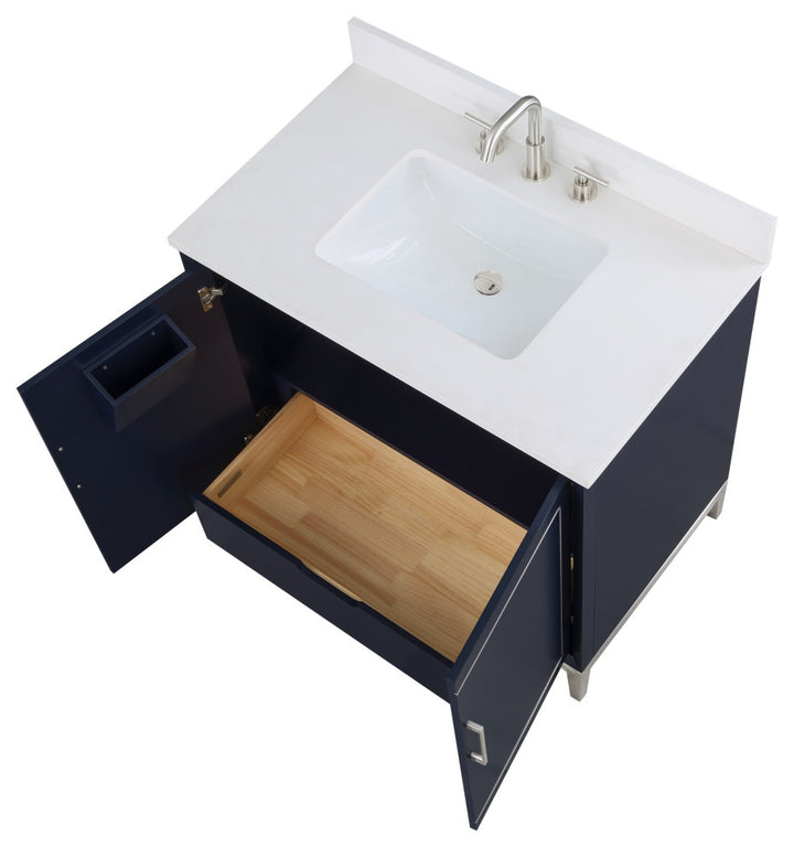 Gracie 36" Single Vanity, Pacific Blue/Brushed Nickel