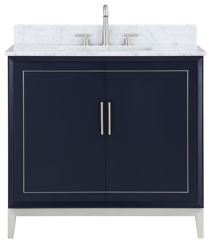 Gracie 36" Single Vanity, Pacific Blue/Brushed Nickel