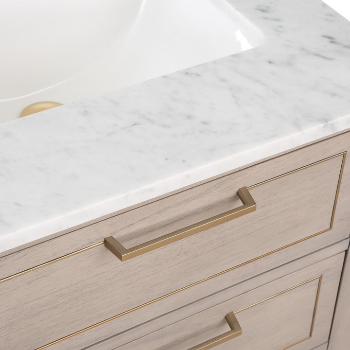 Markham 24" Single Vanity, Cashmere Grey/Satin Brass